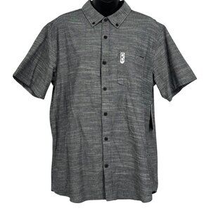 Hurley Mens One Only Stretch Short Sleeve Button-Up Shirt Size M Gray NWT New